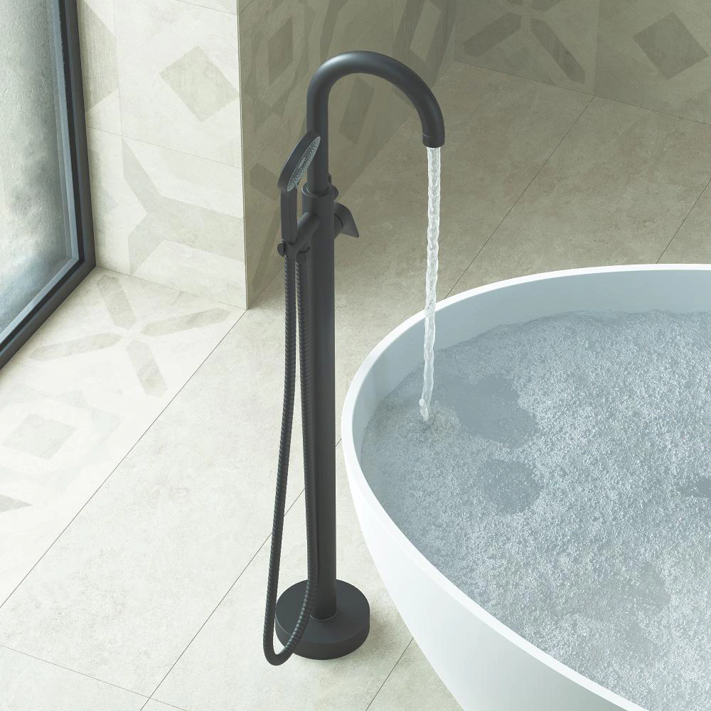 Смеситель для ванны FLUMEN DESIGN Rimini напольный графит