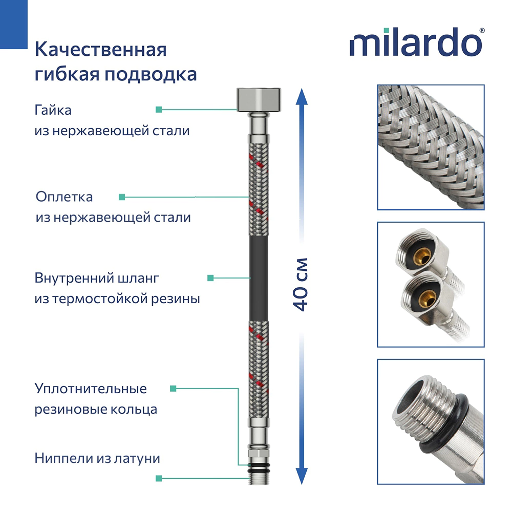 Смеситель для раковины Milardo Rora с гигиеническим душем графит