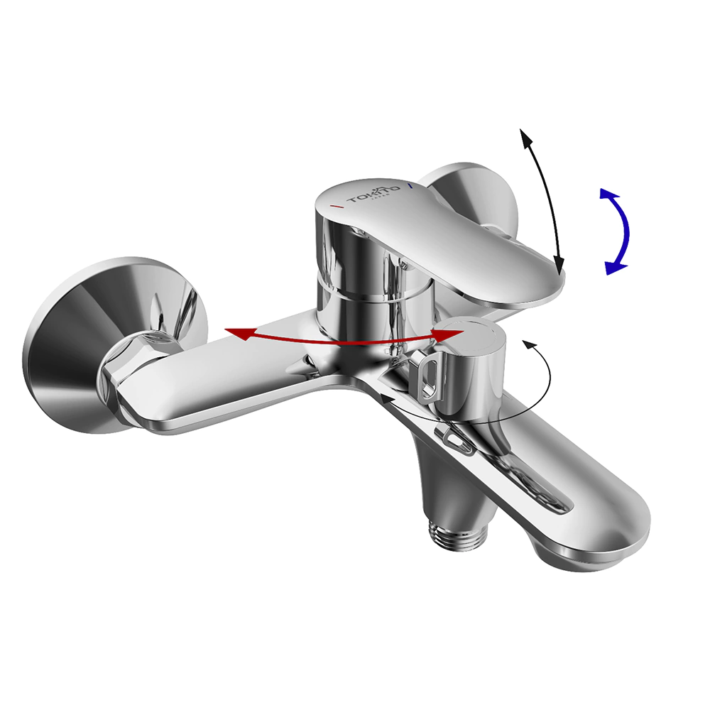 Смеситель для ванны TOKITO Kanda с набором для душа хром