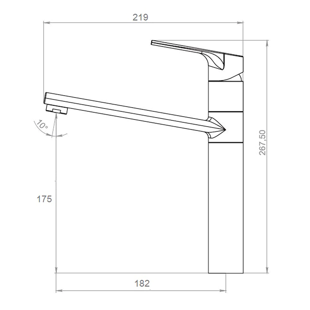 Смеситель для кухни Esko Ontario высокий хром