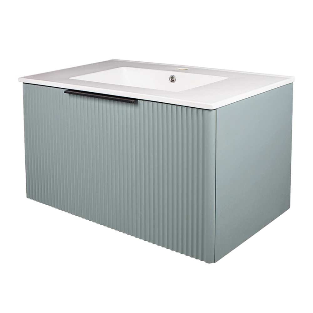 FLUMEN DESIGN Тумба без раковины FLUMEN DESIGN Валенсия 80 см подвесная серая мята