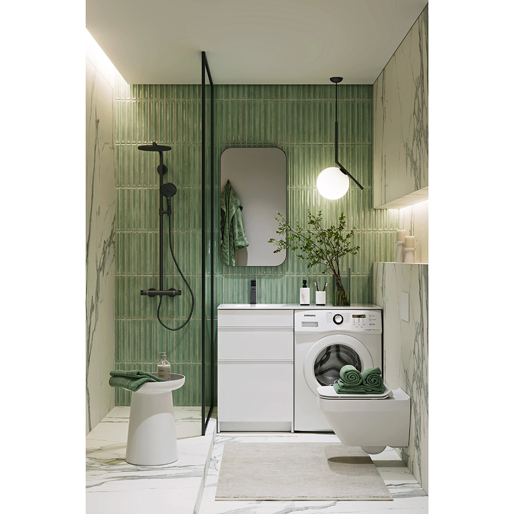 Тумба под стиральную машину AQWELLA Duet 55 см без раковины напольная белая