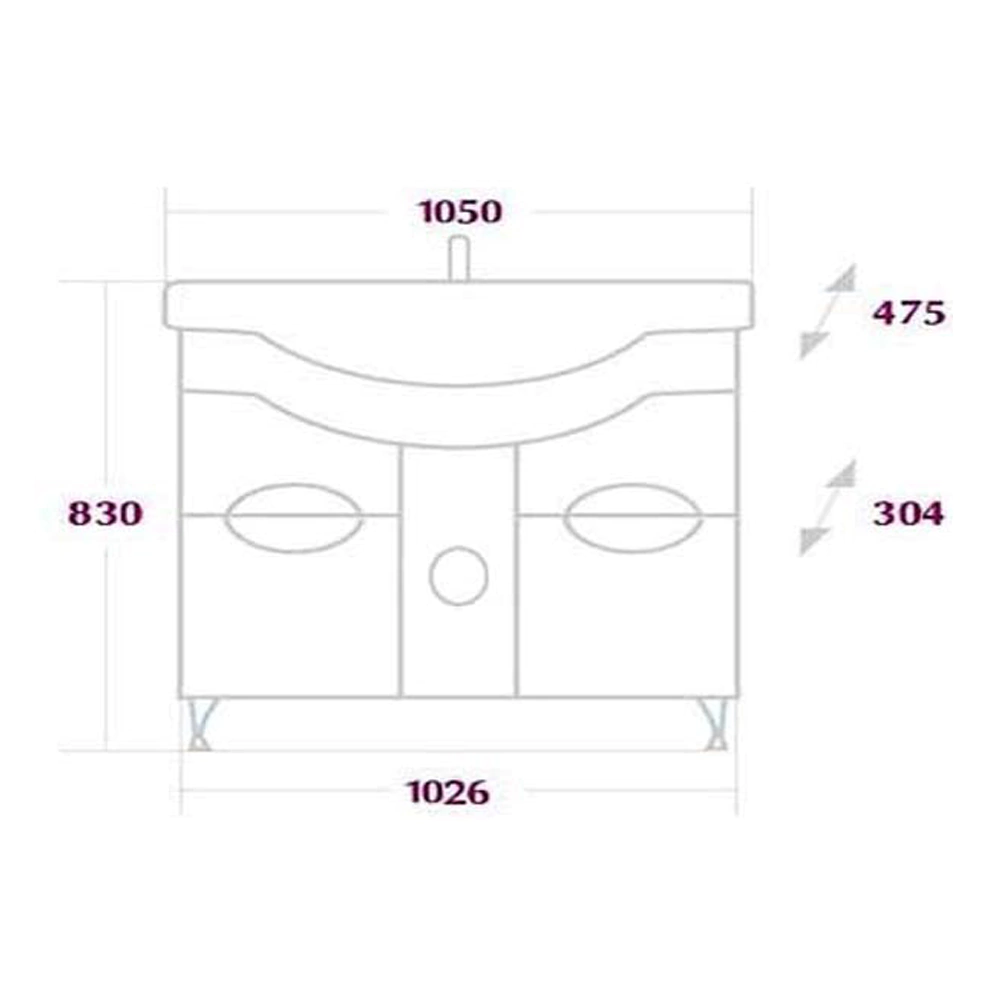 Тумба с раковиной 105х85х47,5 см Флорена Onika