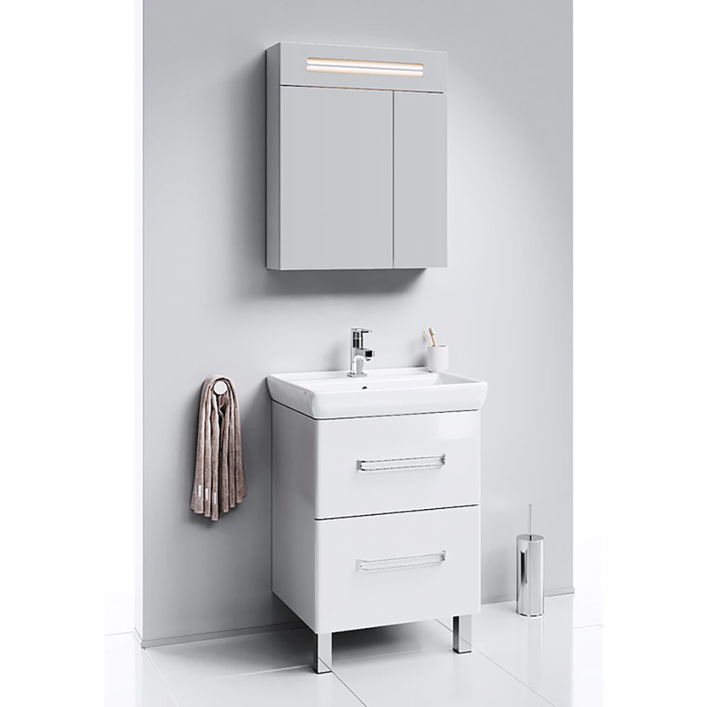 Зеркало-шкаф AQWELLA Нео 60 см с LED-подсветкой