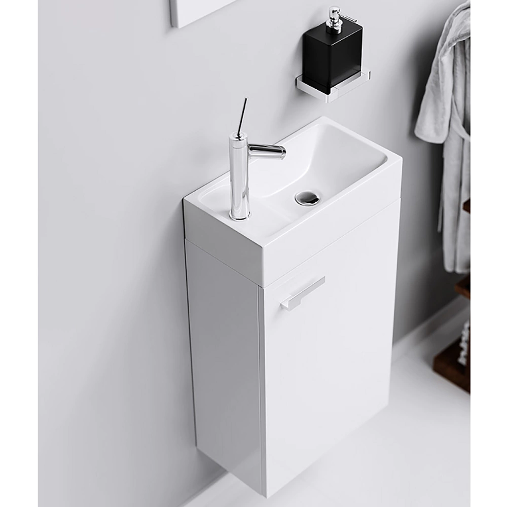 Комплект тумба с раковиной подвесная 48 см + зеркало Мастер-бокс Леон AQWELLA