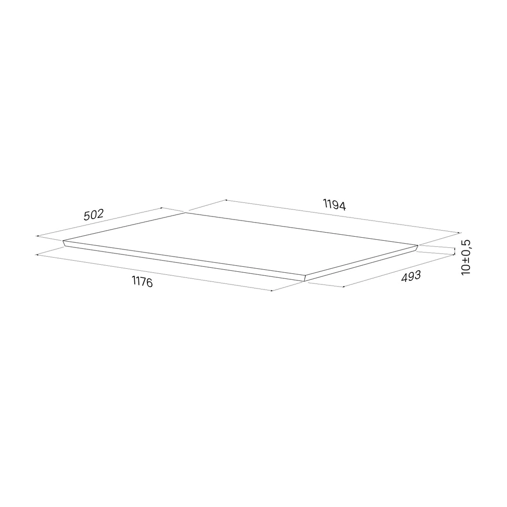 Столешница IDDIS Optima Home 120 см керамогранит светло-серый бетон