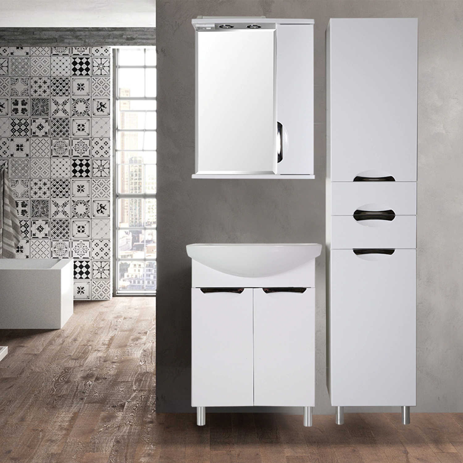 Зеркало-шкаф АСБ-Мебель Мессина 60 см с подсветкой