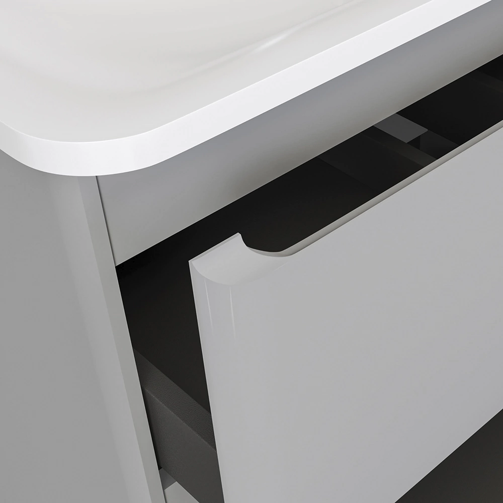 Тумба с раковиной RAVAL Welto 80 см подвесная светло-серая