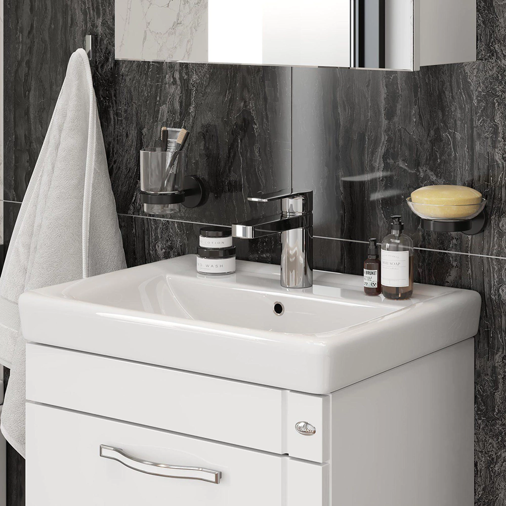 Тумба с раковиной Onika Ирис 50 см подвесная белая