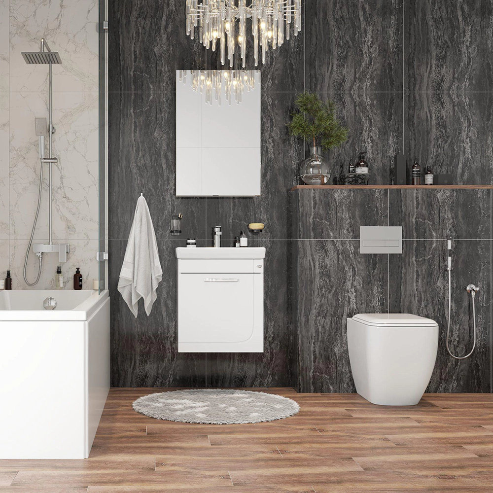 Тумба с раковиной Onika Ирис 50 см подвесная белая