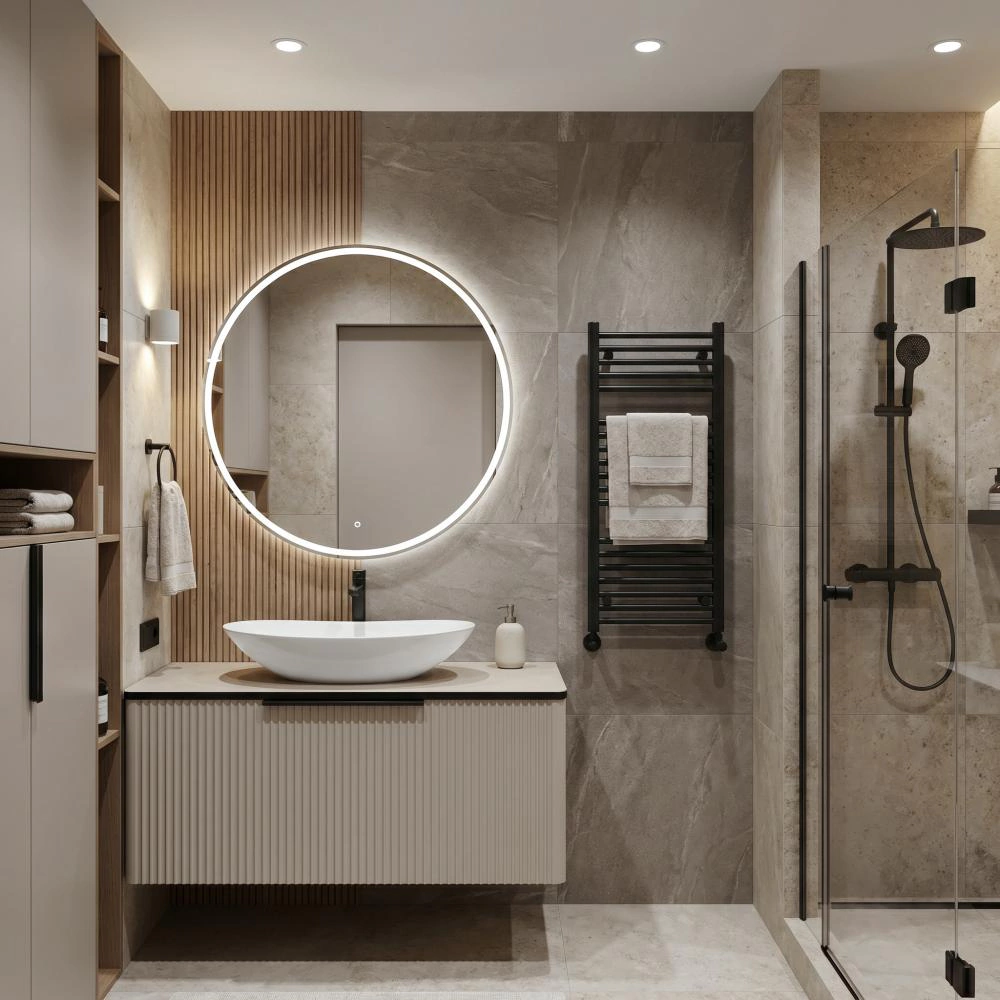 Тумба без раковины FLUMEN DESIGN Валенсия 60 см подвесная серо-бежевая