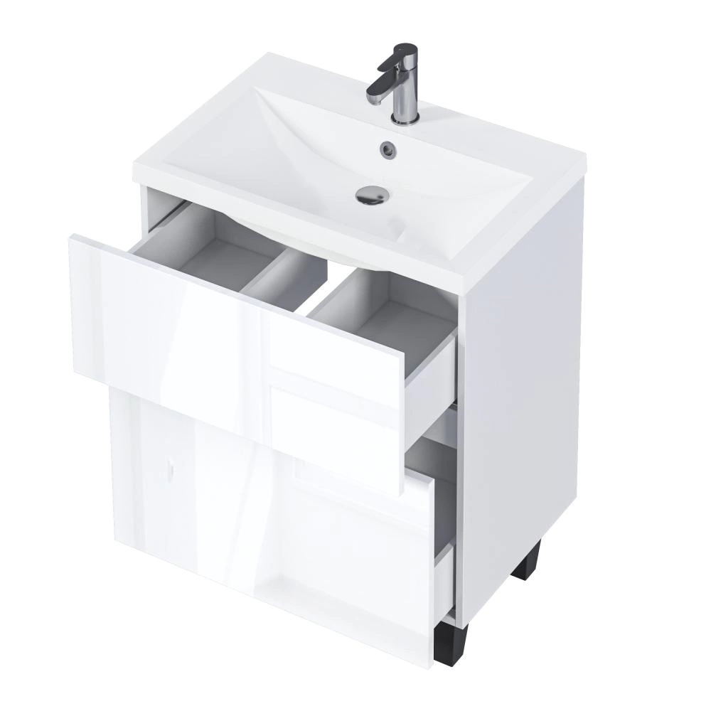 Тумба с раковиной 1Marka Twin 70 см белый