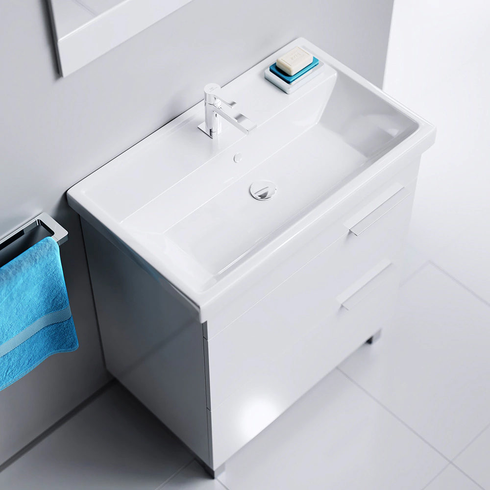 Тумба с раковиной AQWELLA Бриг 75 см белая
