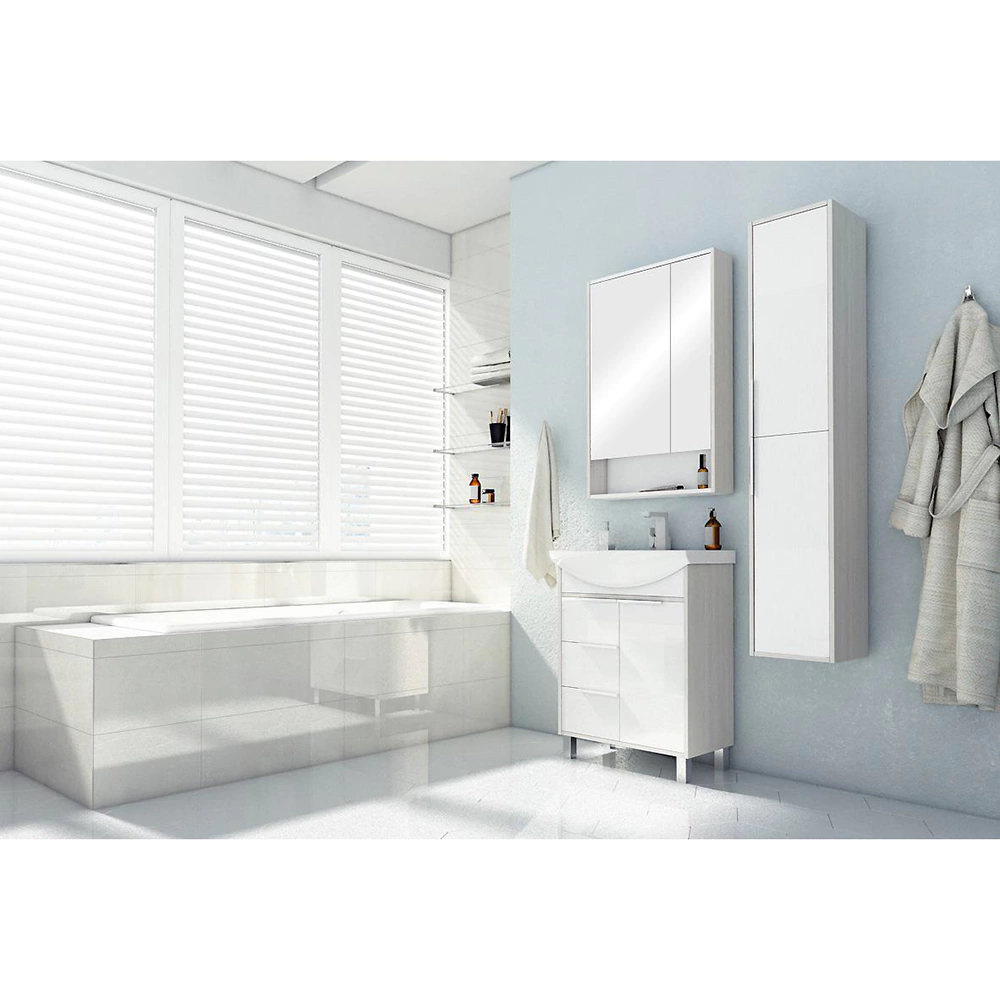 Зеркало-шкаф AQUATON Рико 65 см белый, ясень