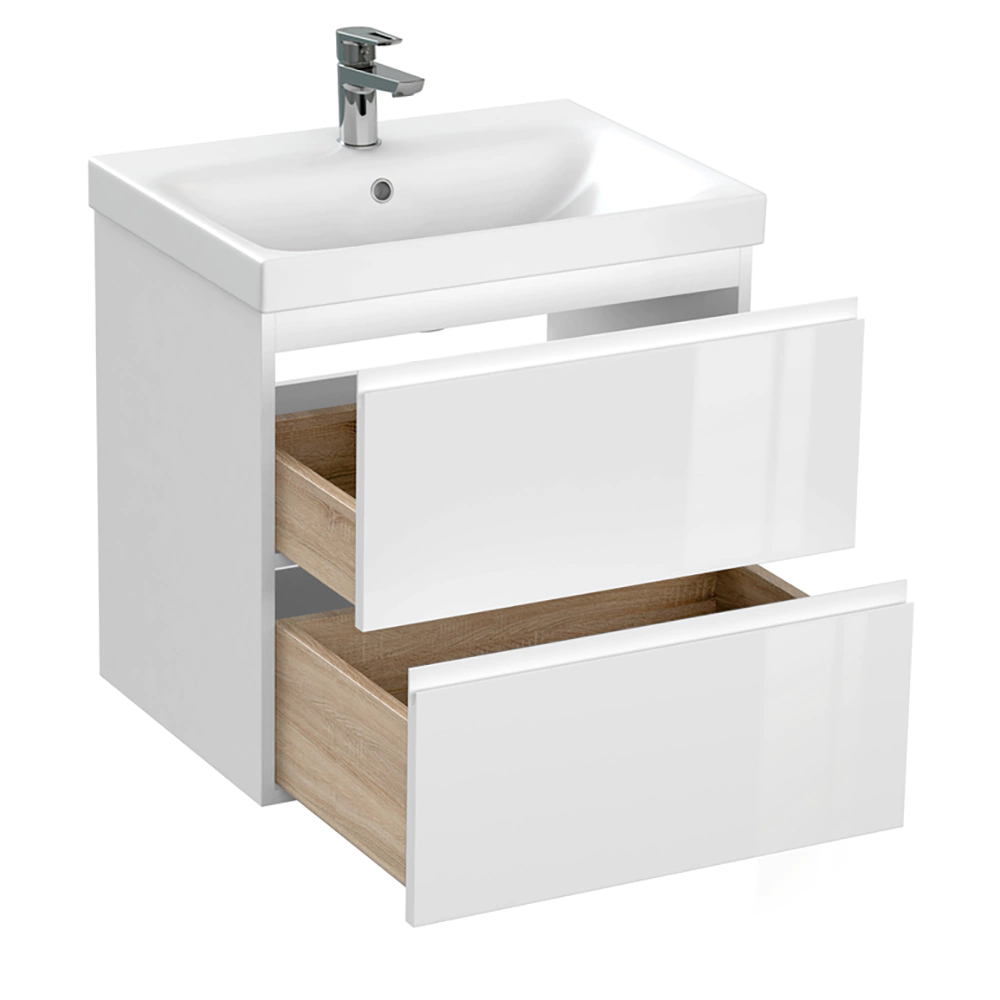 Тумба без раковины Cersanit Moduo 60 см подвесная белая