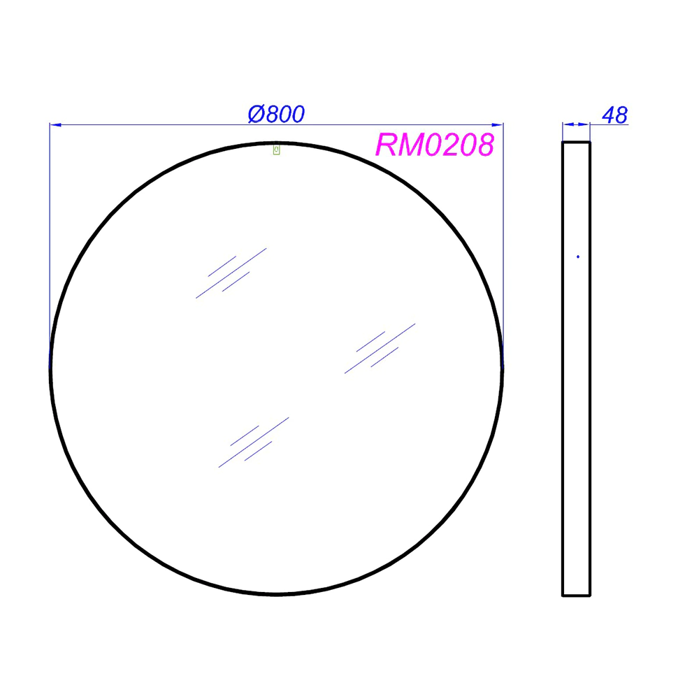 Зеркало AQWELLA Fargo d80 см черное круглое
