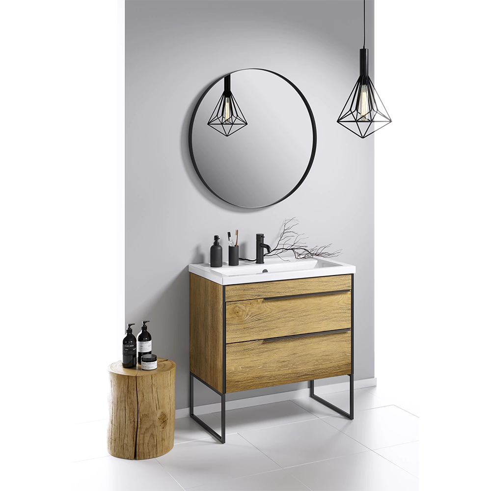 Тумба с раковиной AQWELLA Fargo 100 см подвесная дуб балтийский