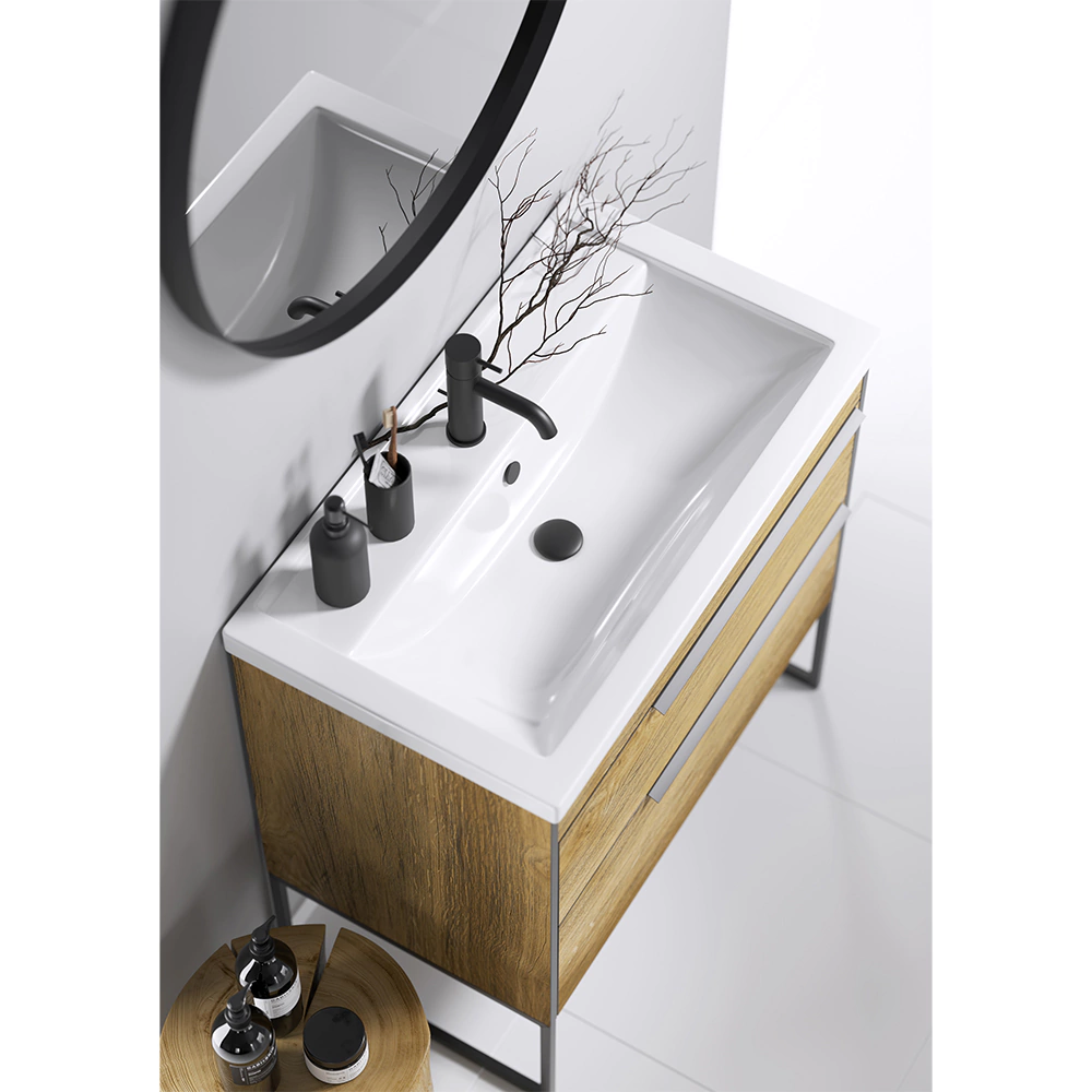 Тумба с раковиной AQWELLA Fargo 100 см подвесная дуб балтийский