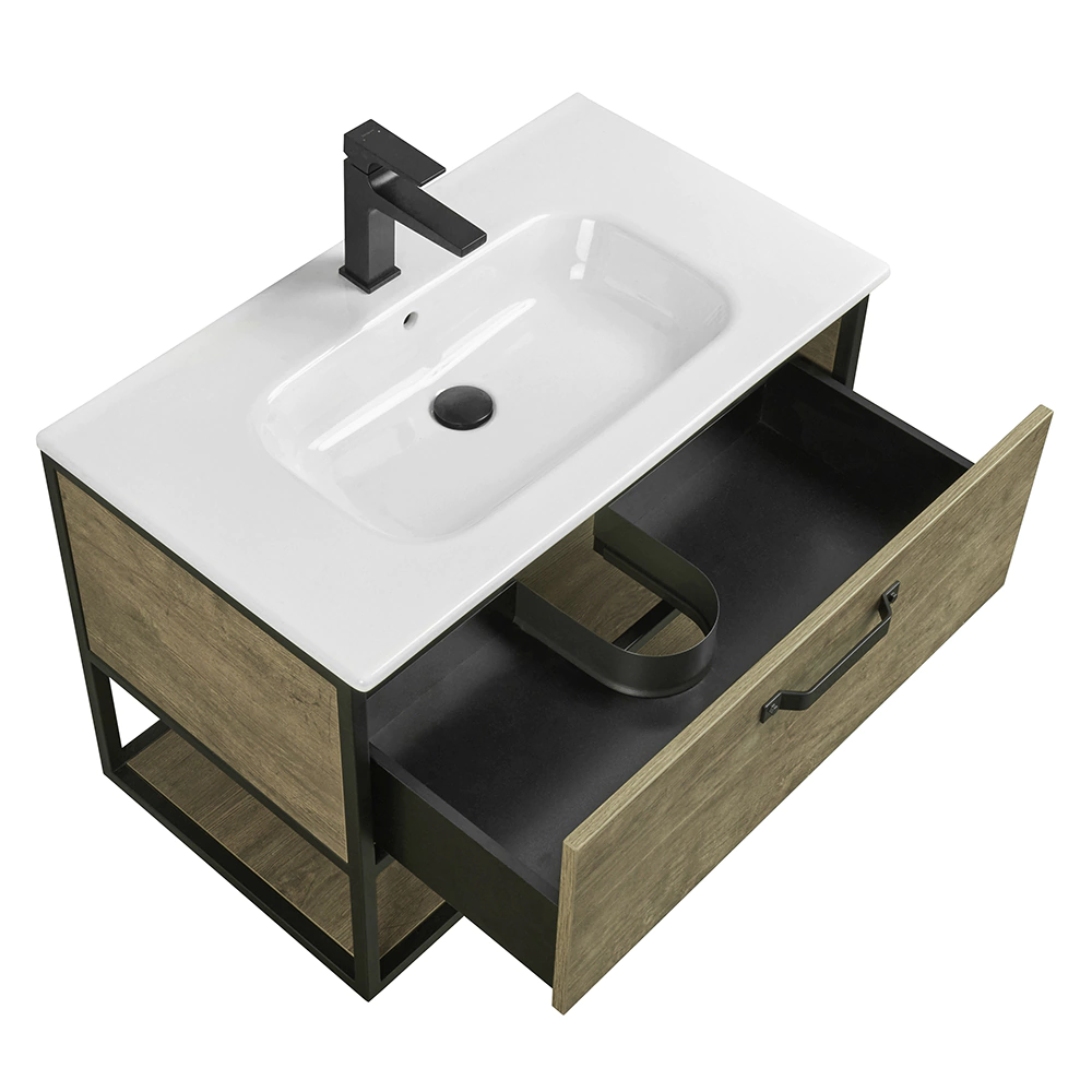 Тумба без раковины AQUATON Лофт 80 см подвесная дуб кантри