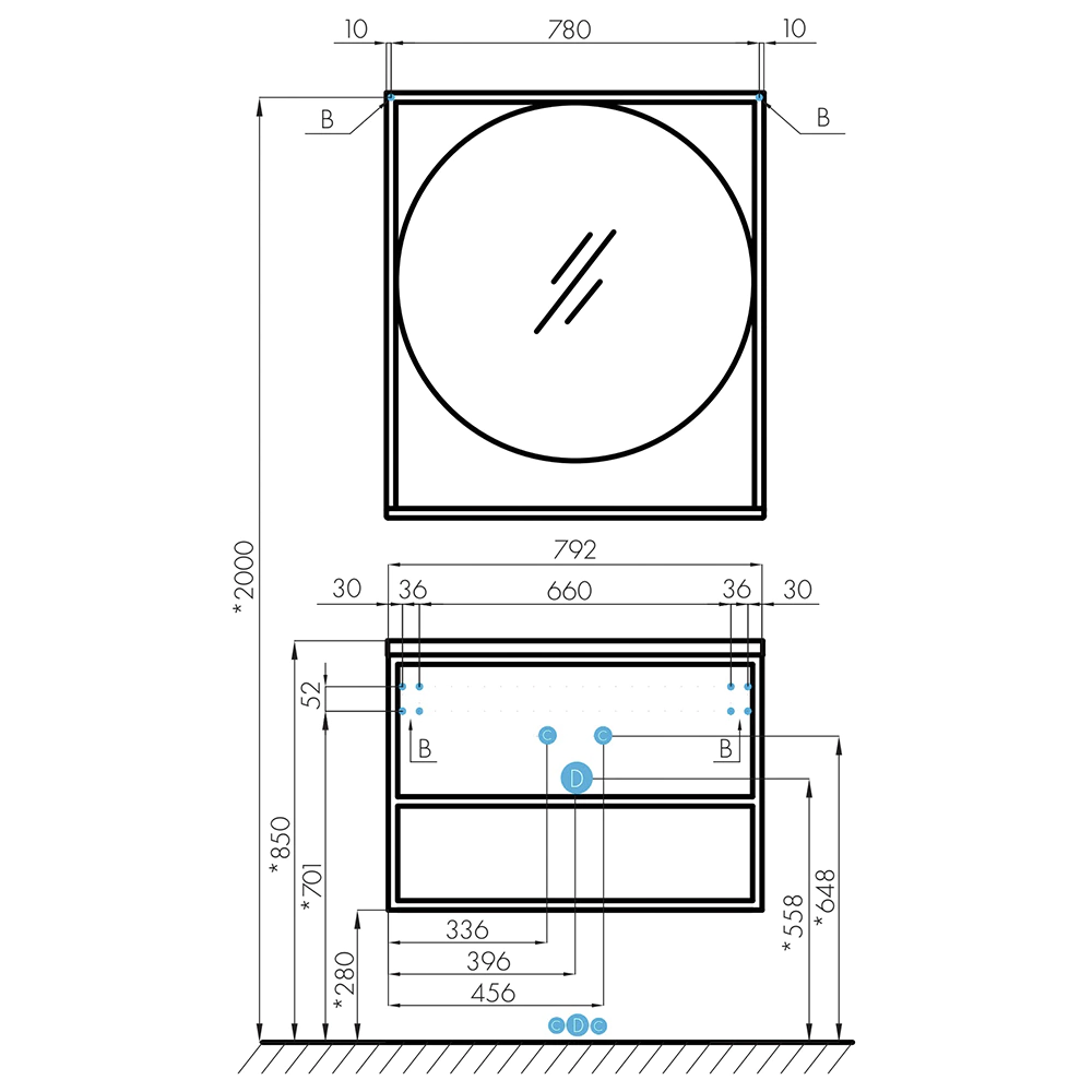 Тумба без раковины AQUATON Лофт 80 см подвесная дуб кантри