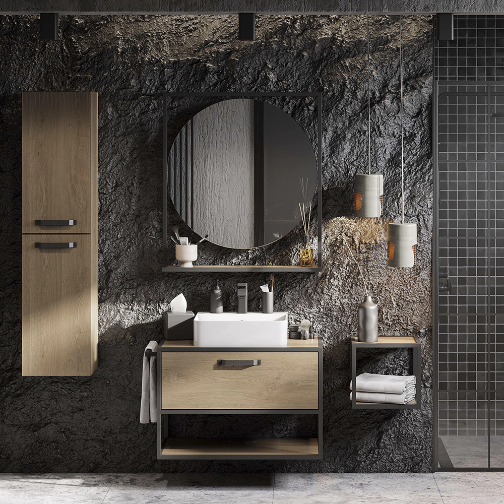 Тумба без раковины AQUATON Лофт 80 см подвесная дуб кантри