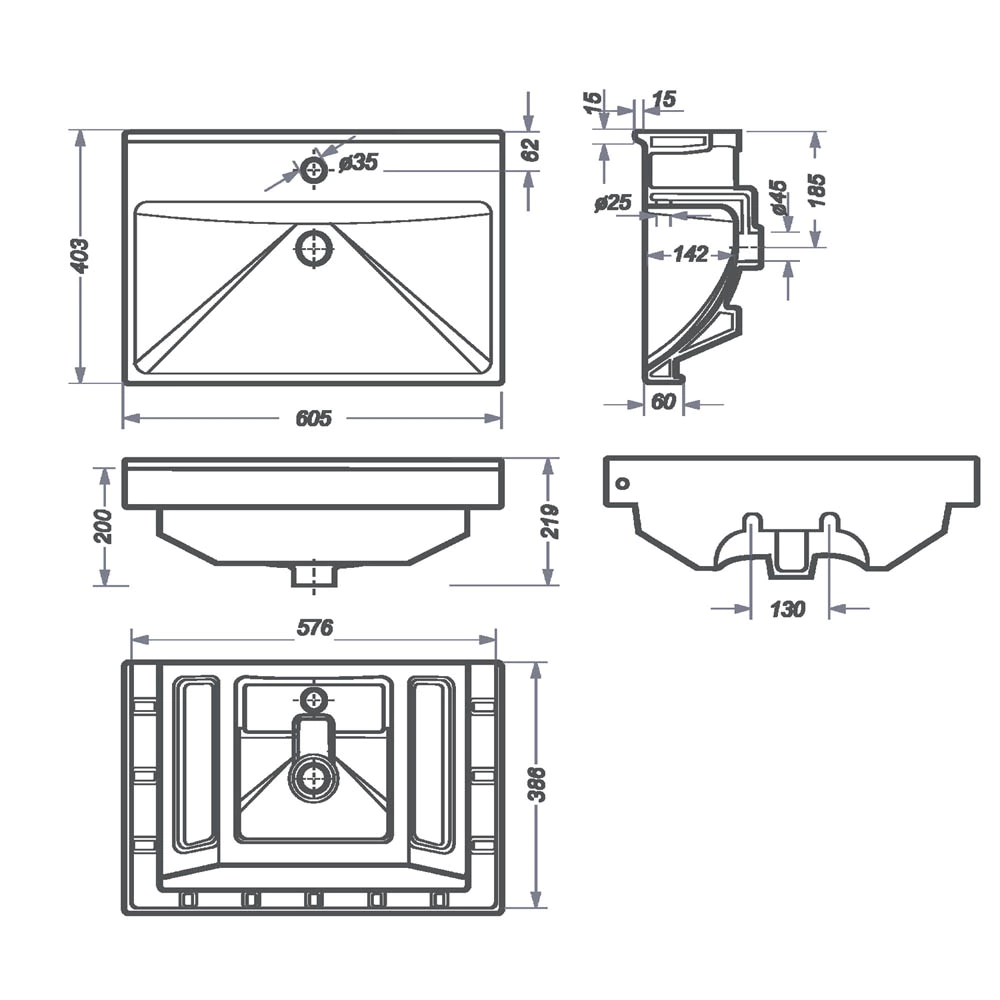 Тумба с раковиной SanStar Адель 60 см напольная белая