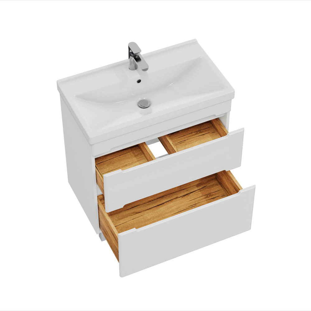 Тумба с раковиной SanStar Адель 80 см напольная белая