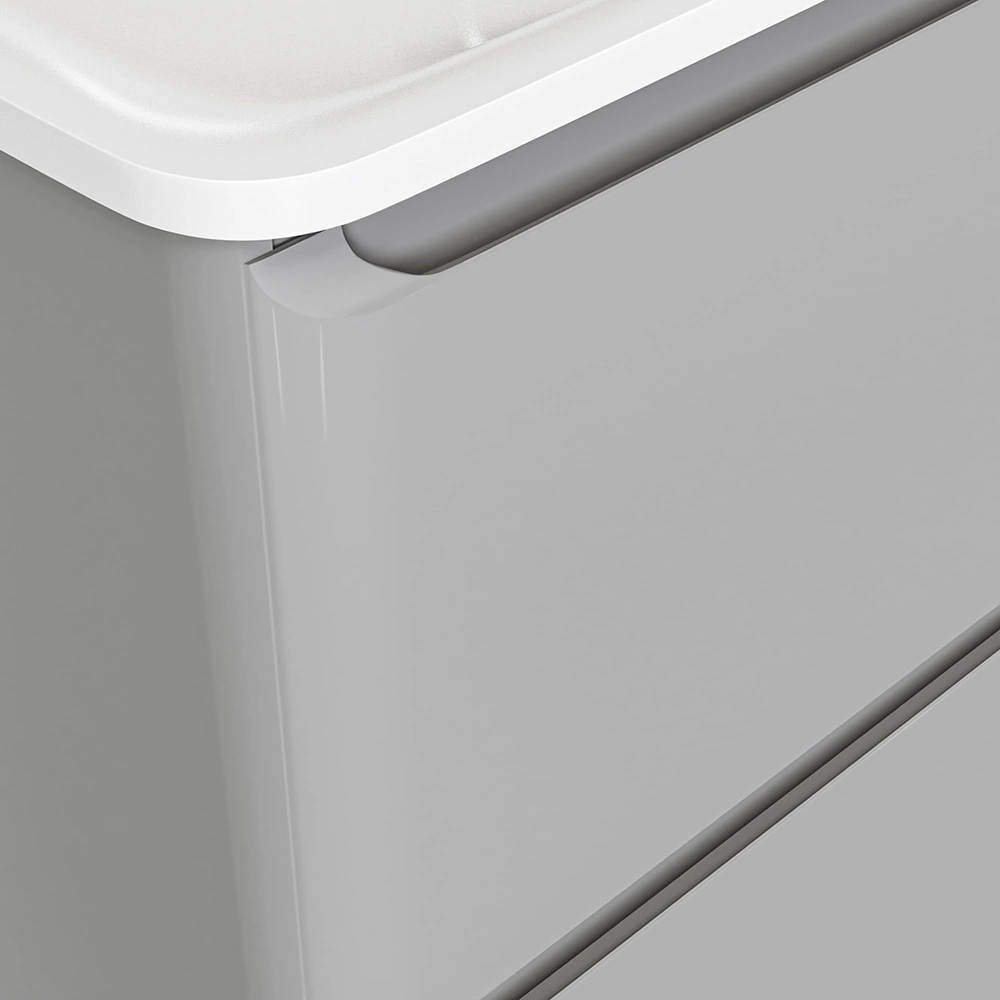 Тумба с раковиной RAVAL Welto 60 см 2 ящика подвесная светло-серая