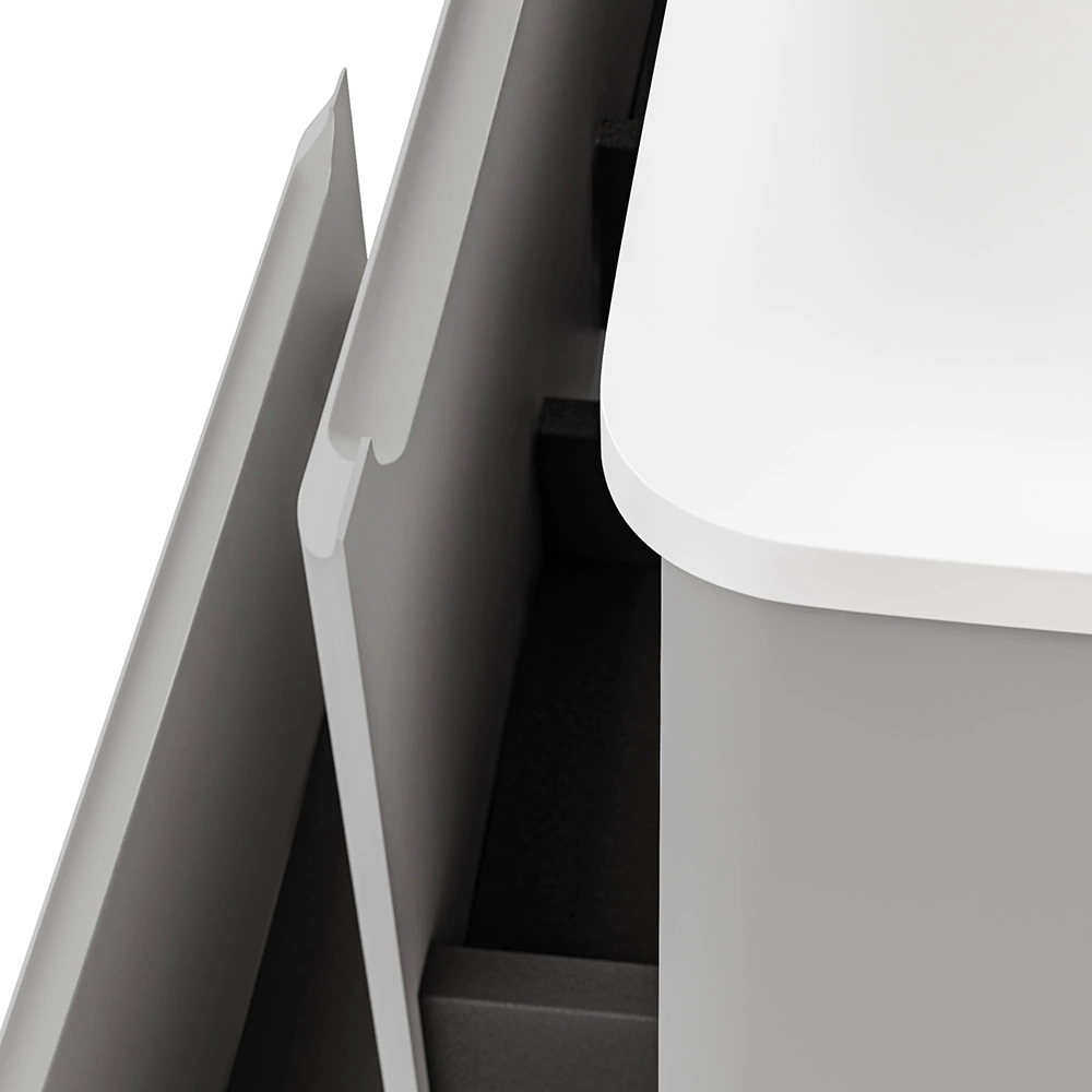 Тумба с раковиной RAVAL Welto 60 см 2 ящика подвесная светло-серая