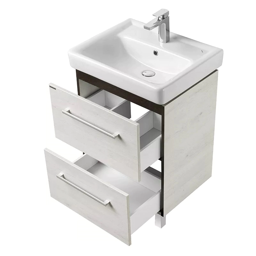 Тумба с раковиной AQUATON Ронда 60 см напольная дуб