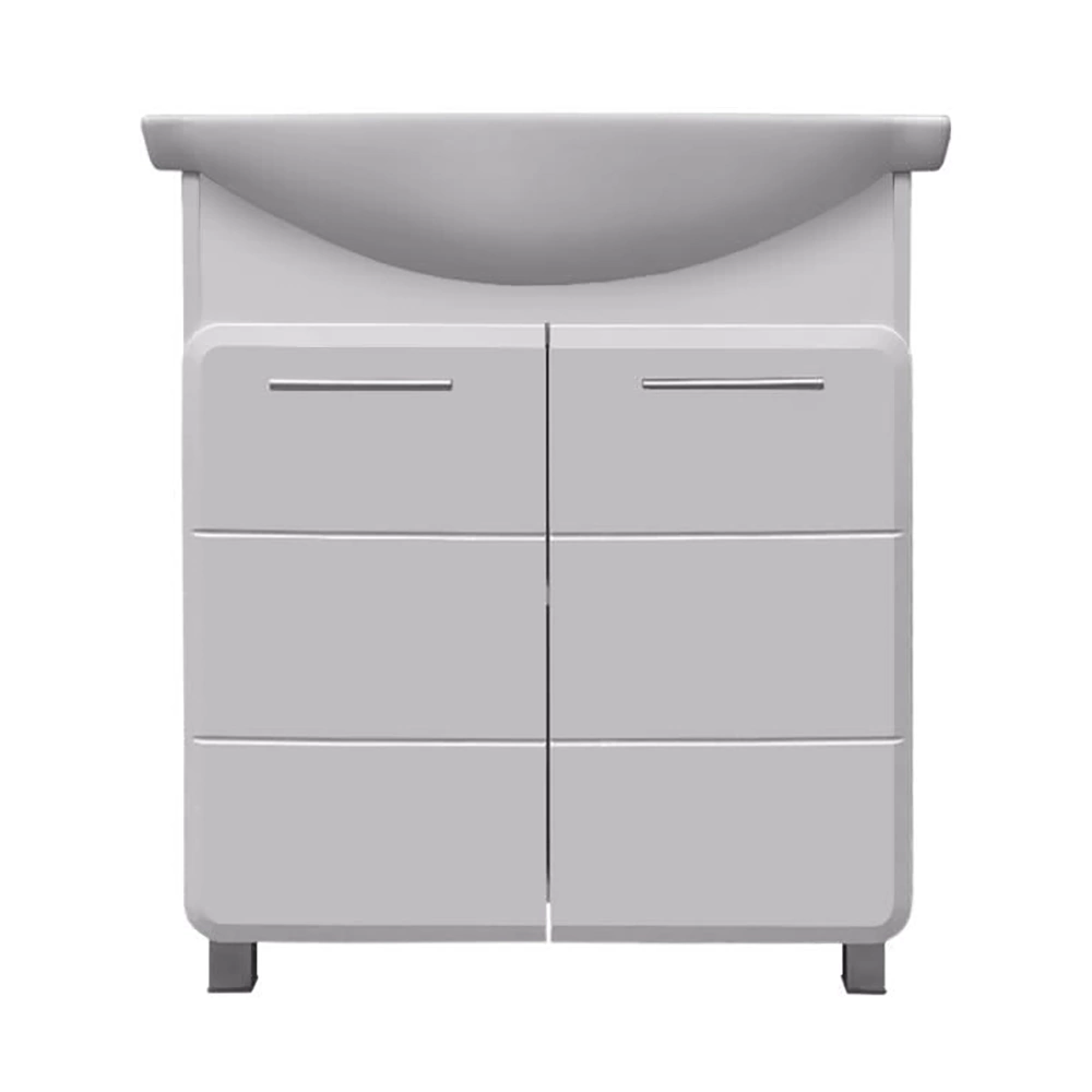 Тумба с раковиной RUNO Эрика 75 см напольная белая