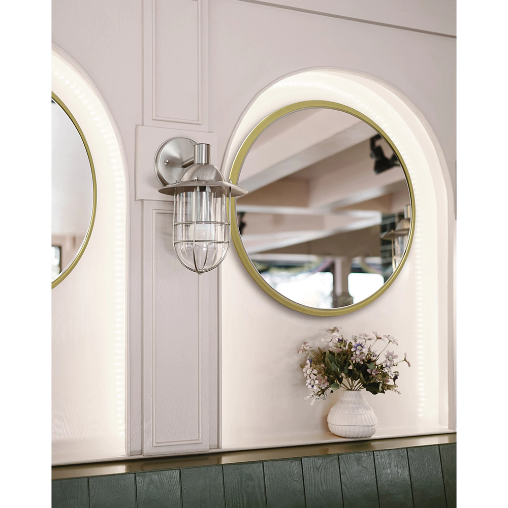 Зеркало Манхэттен d77 см в металлической раме золото круглое