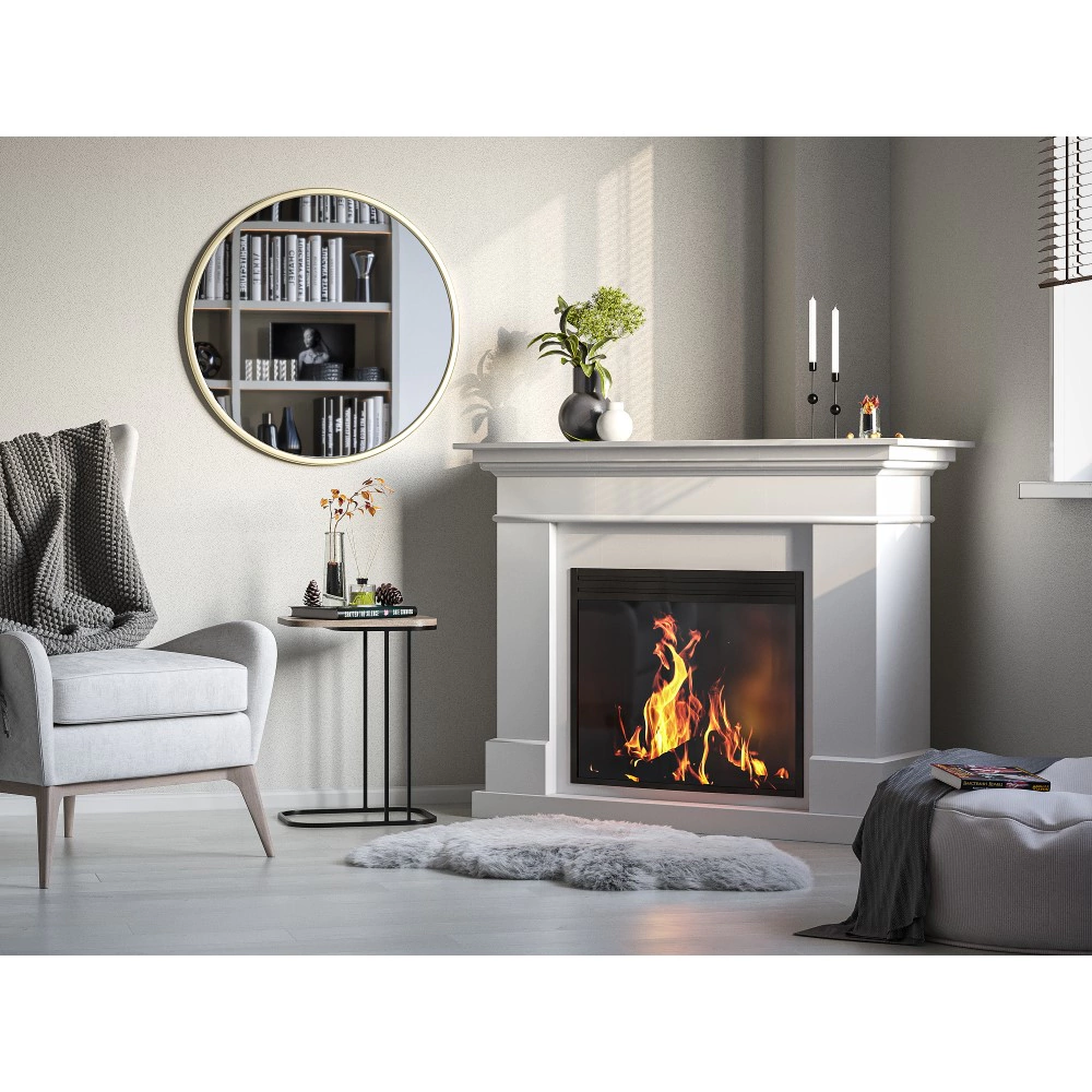 Зеркало Манхэттен d77 см в металлической раме золото круглое