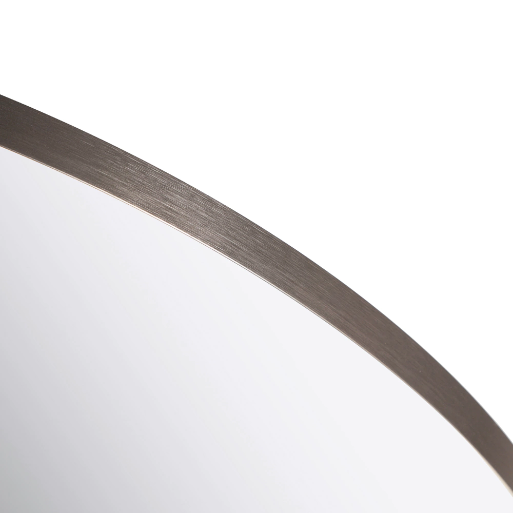 Зеркало FLUMEN DESIGN Lucy d80 см с парящей подсветкой и графитовой рамкой