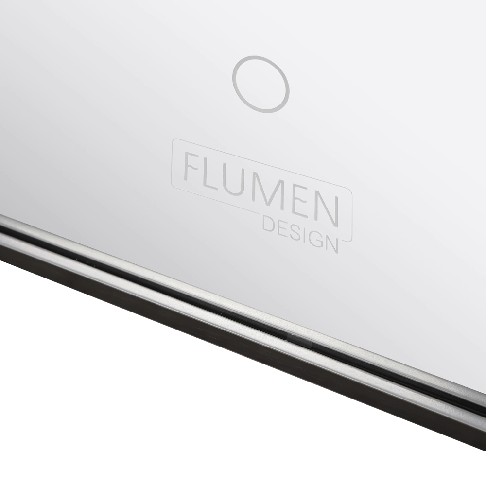 Зеркало FLUMEN DESIGN Clara 50х100 см с подсветкой и графитовой рамкой
