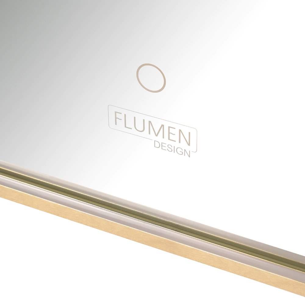 Зеркало FLUMEN DESIGN Hexagon 50x100 см с подсветкой и золотой рамкой