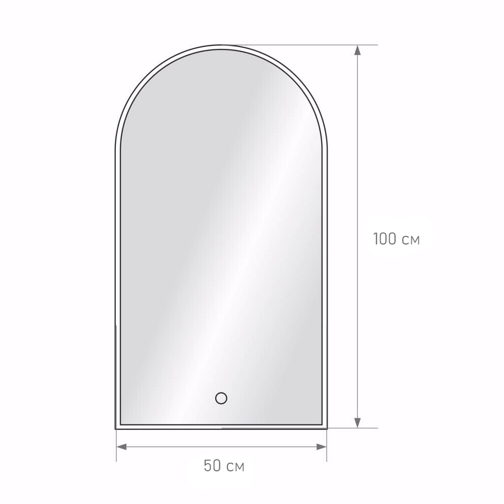 Зеркало FLUMEN DESIGN Hexagon 50x100 см с подсветкой и золотой рамкой