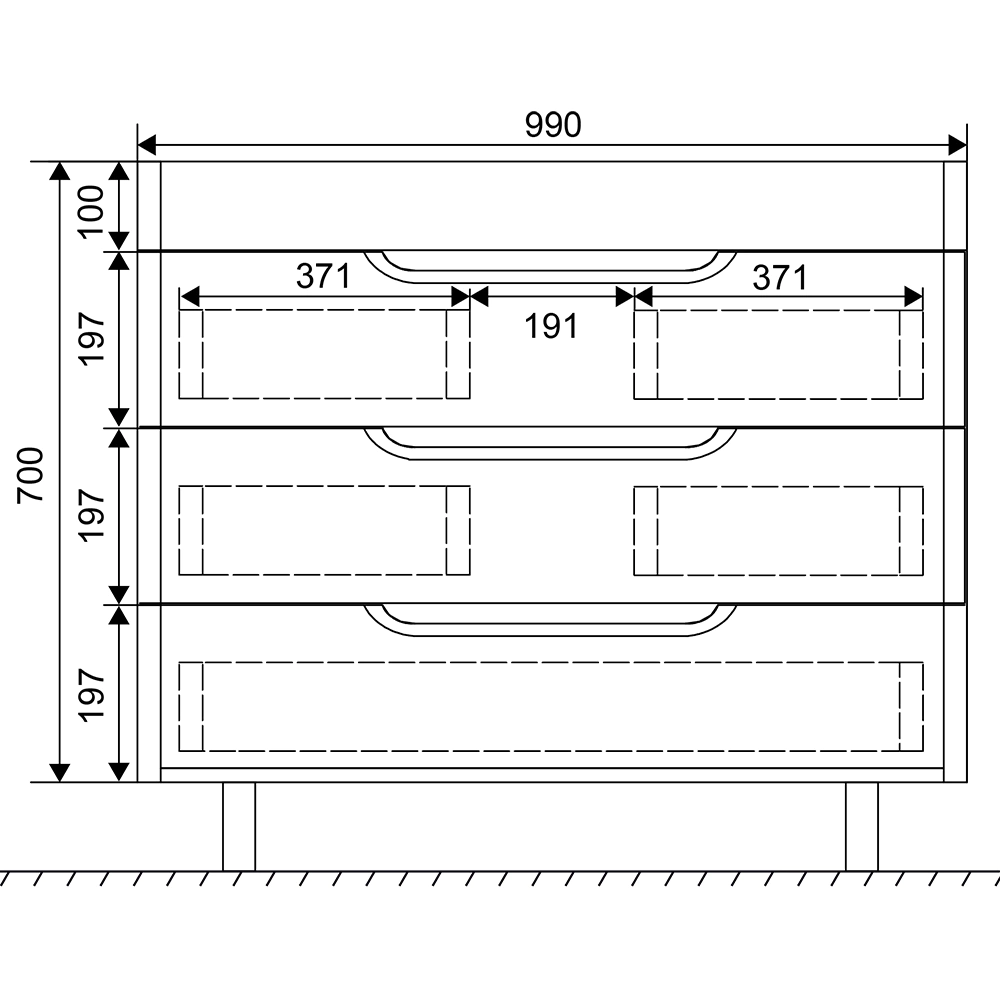 Тумба без раковины Мирсант Soho 100 см напольная белая