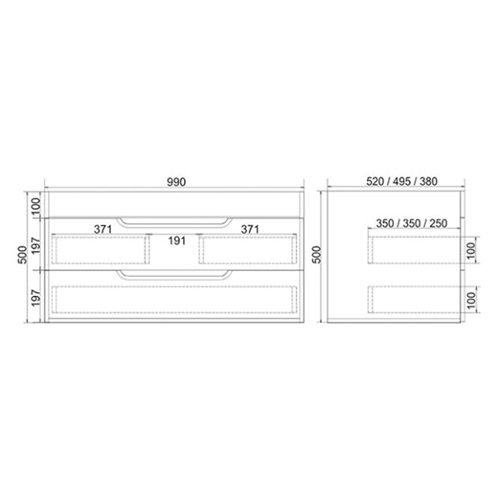 Тумба без раковины Мирсант Soho 100 см подвесная белая