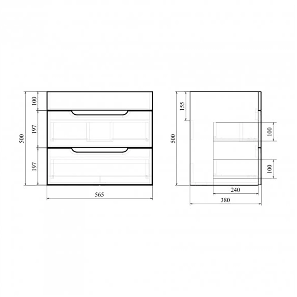 Тумба без раковины Мирсант Soho 60 см подвесная белая