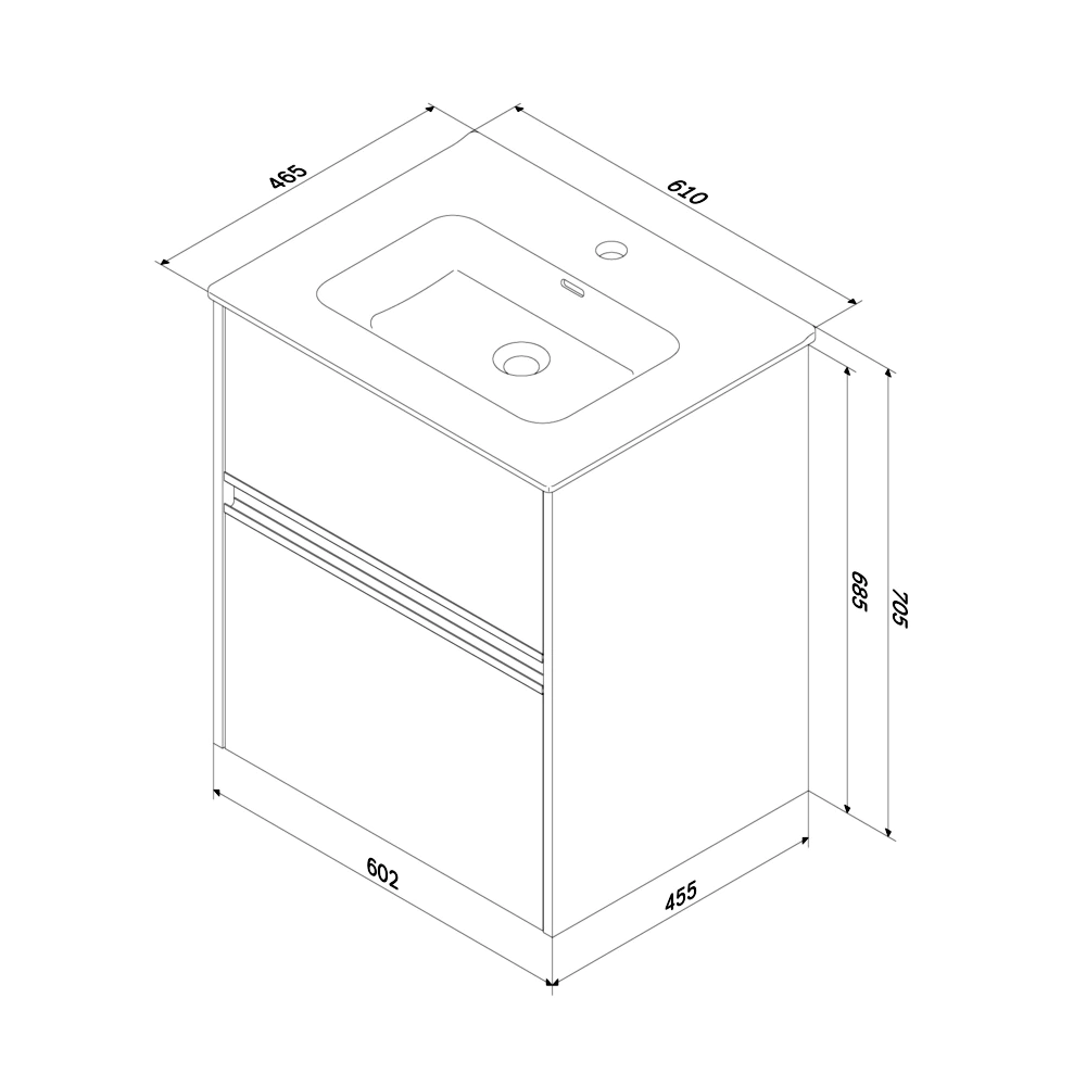 Тумба с раковиной AM.PM Sense 60 см подвесная дерево