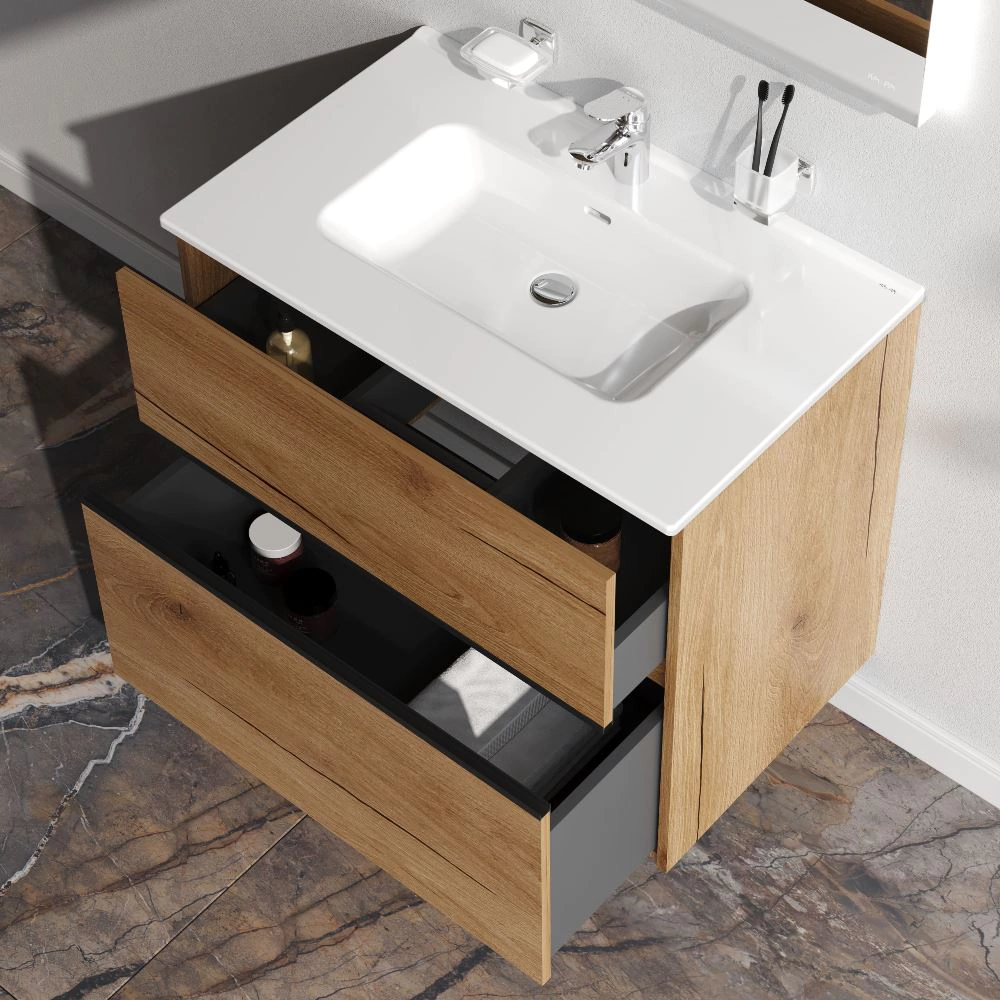 Тумба с раковиной AM.PM Sense 80 см подвесная дерево