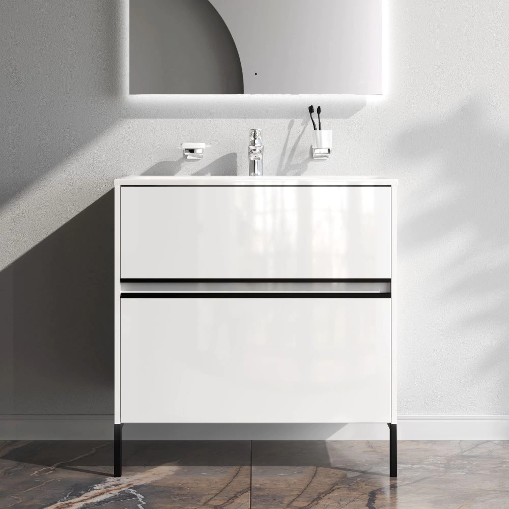 Тумба с раковиной AM.PM Sense 80 см подвесная белая