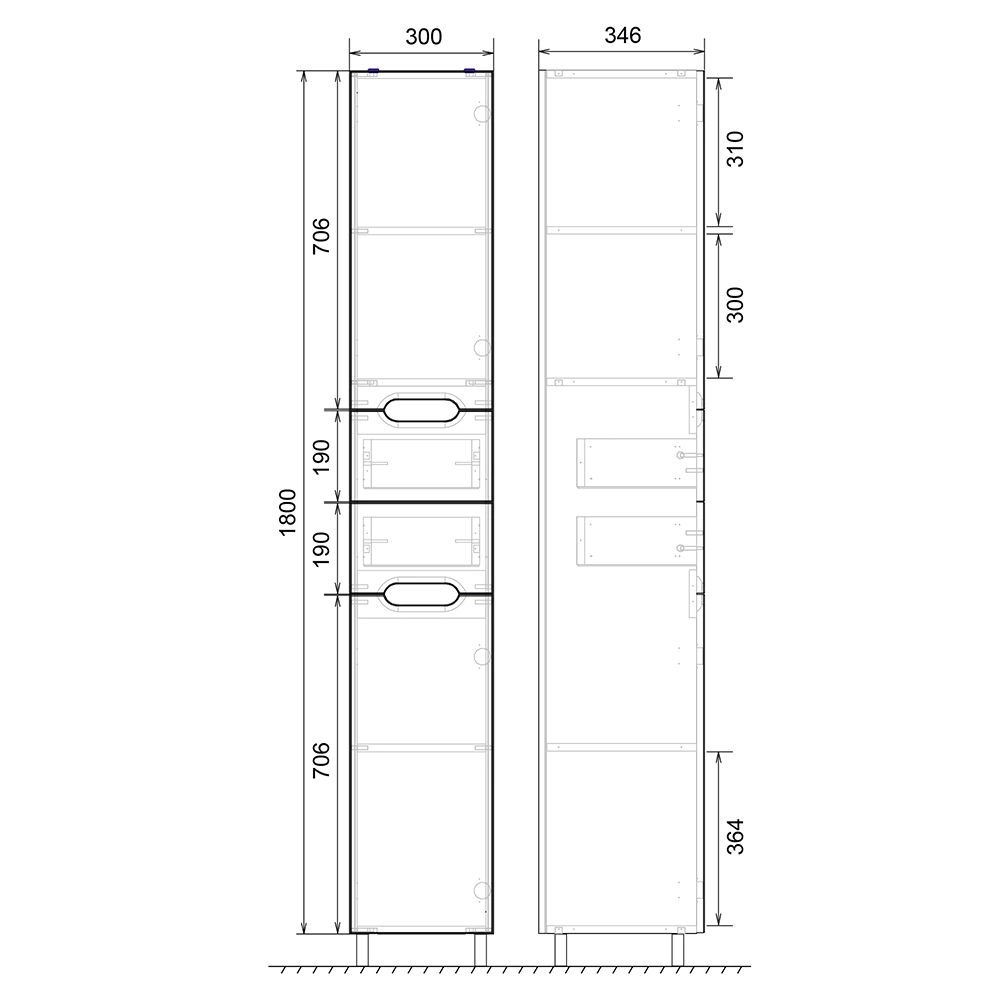 Пенал Мирсант Soho 30 см напольный белый