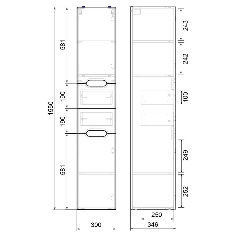 Пенал Мирсант Soho 30 см подвесной белый