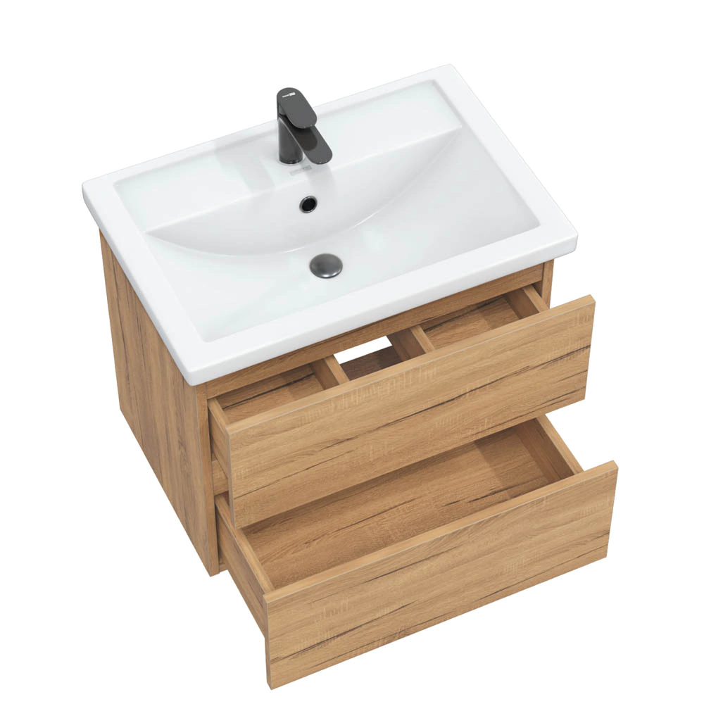 Тумба с раковиной FLUMEN Эльде 50 см подвесная дуб вотан