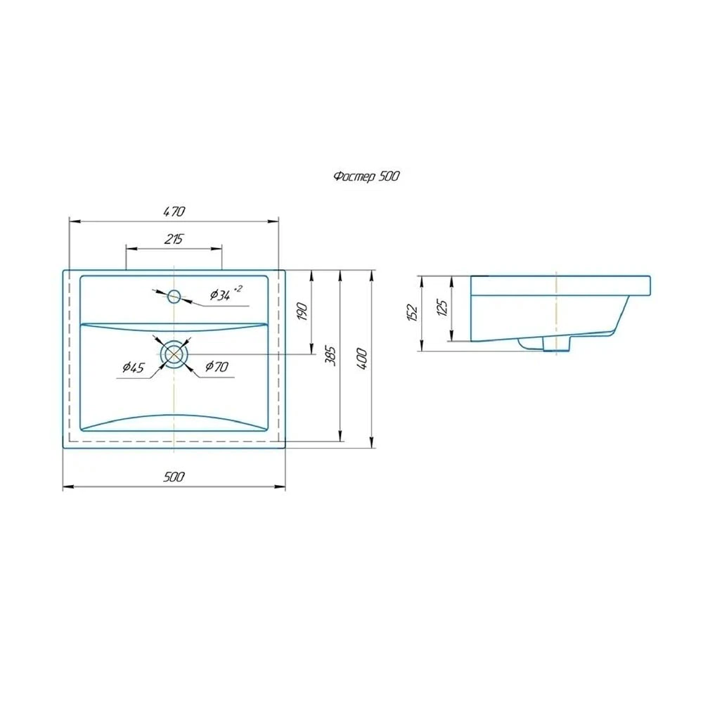 Тумба с раковиной FLUMEN Эльде 50 см подвесная дуб вотан