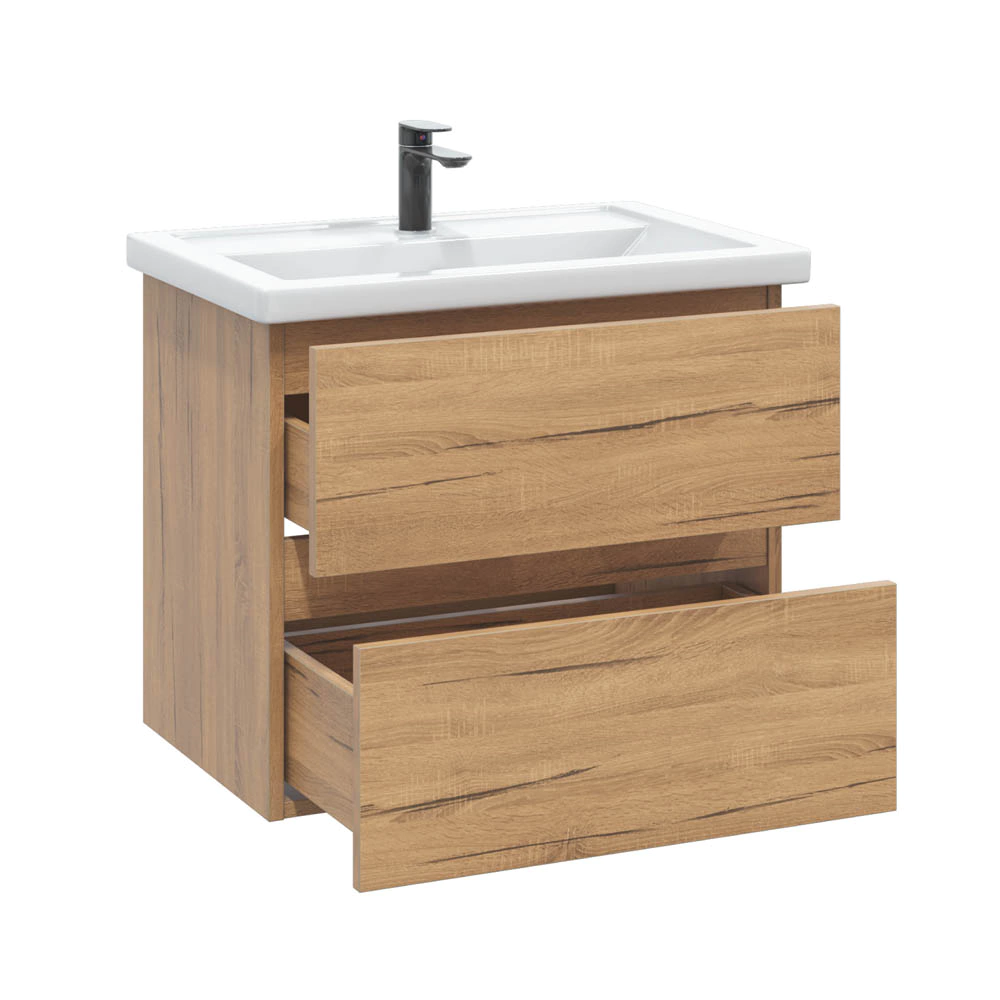 Тумба с раковиной FLUMEN Эльде 60 см подвесная дуб вотан