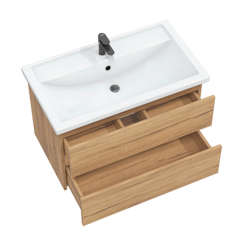 Тумба с раковиной FLUMEN Эльде 70 см подвесная дуб вотан