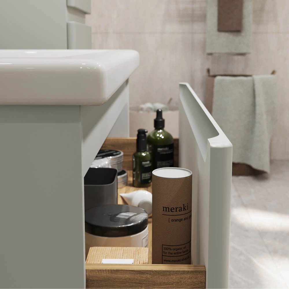 Тумба с раковиной FLUMEN DESIGN Витторе 60 см подвесная серая